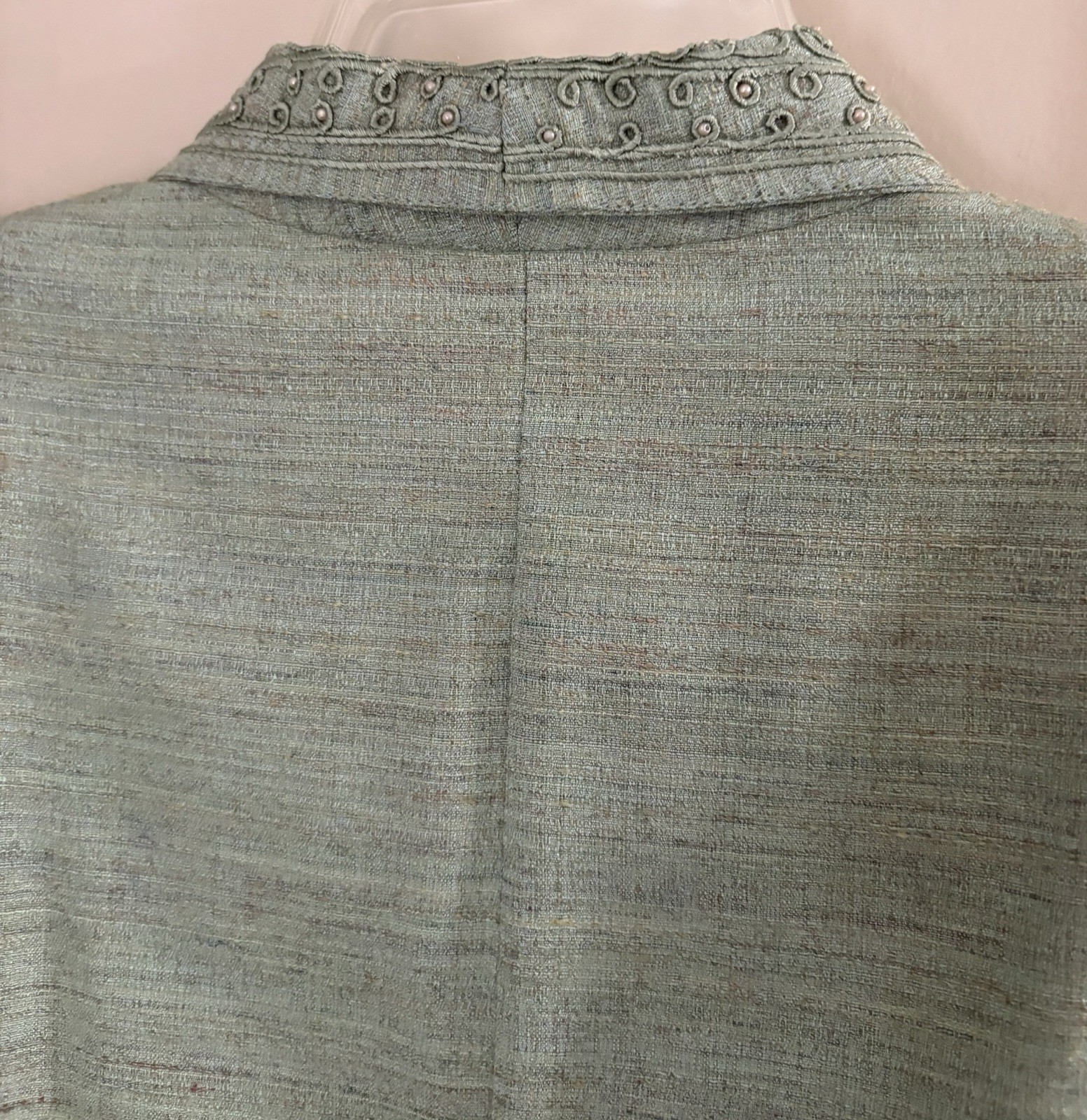 Vintage Karin Stevens Regency-Lite Two Piece Embroidered Skirt Suit Green Size 6