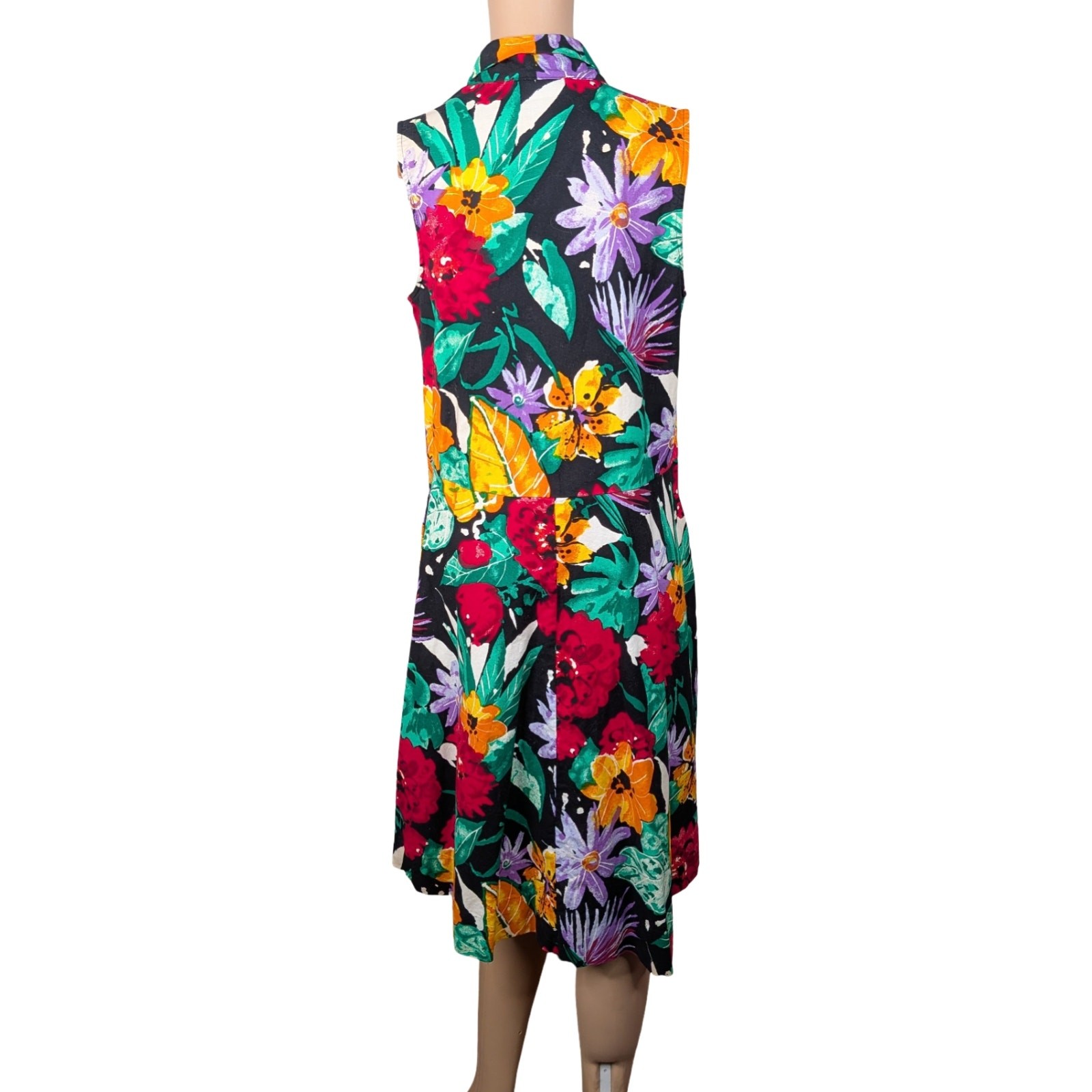 VTG 80s 90s Impressions Cotton Circle Skirt Dress M/L Floral Grunge Whimsigoth