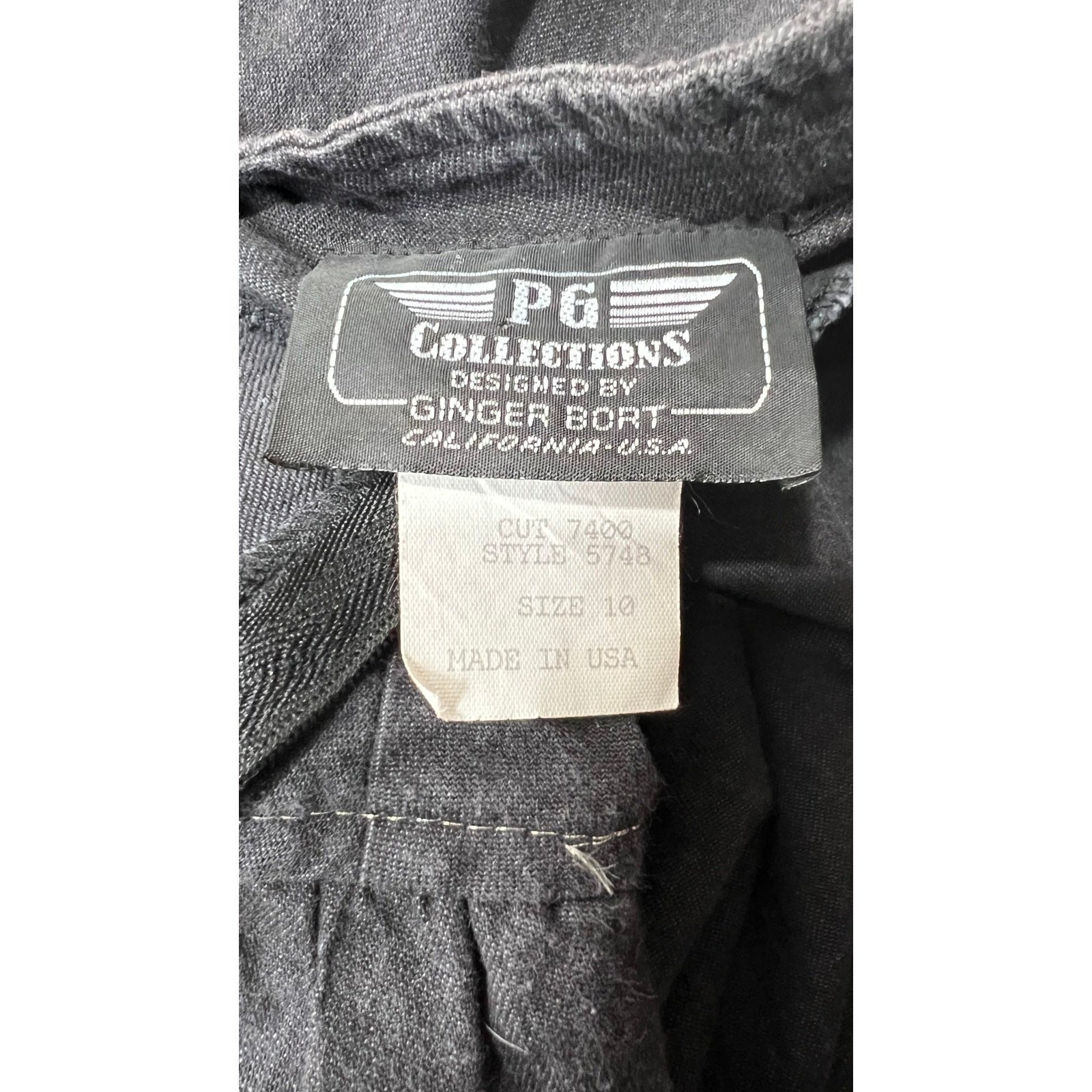 Vintage PG Collections Ginger Bort Black Denim Western Midi Dress Size 10