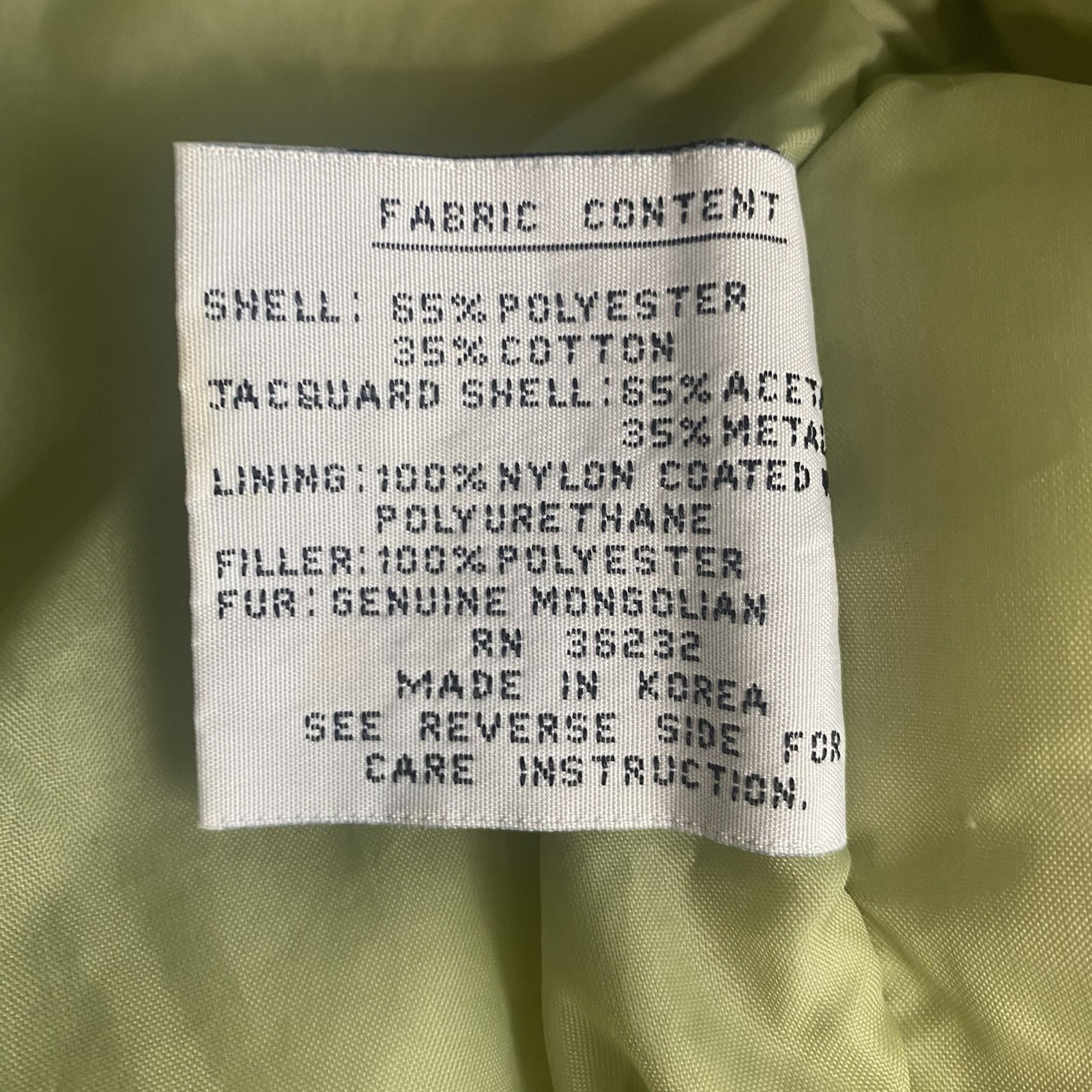Vtg J. Gallery Puffer Jacket Coat Medium Beige Green Retro Bomber 80s Flaw