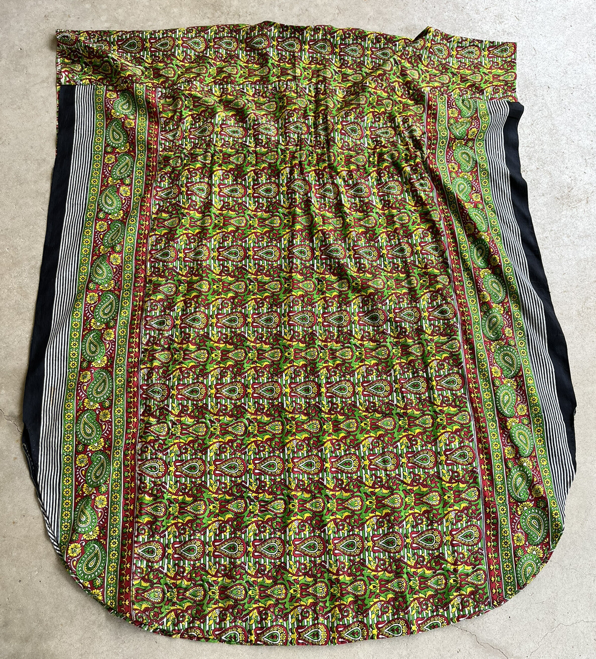 70s Handfabs Indian Block Print Caftan Dress Maxi Mumu Beach Cabana Pool 80s VTG