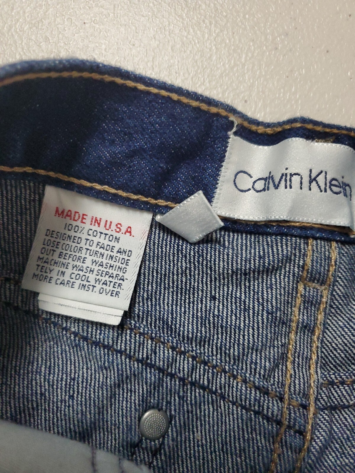 Vintage Calvin Klein High Rise Jeans Blue Mom 80’s Made In USA Logo Size 5 New