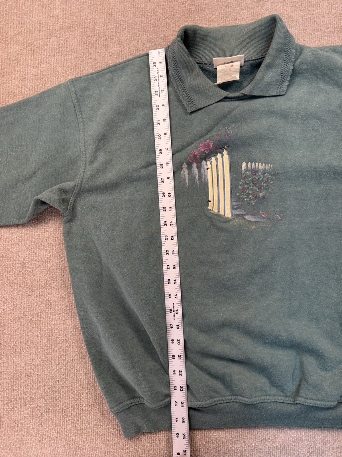 VTG 90s Northern Reflections Gardening Flowers Bees Collar Crewneck Sweatshirt-L