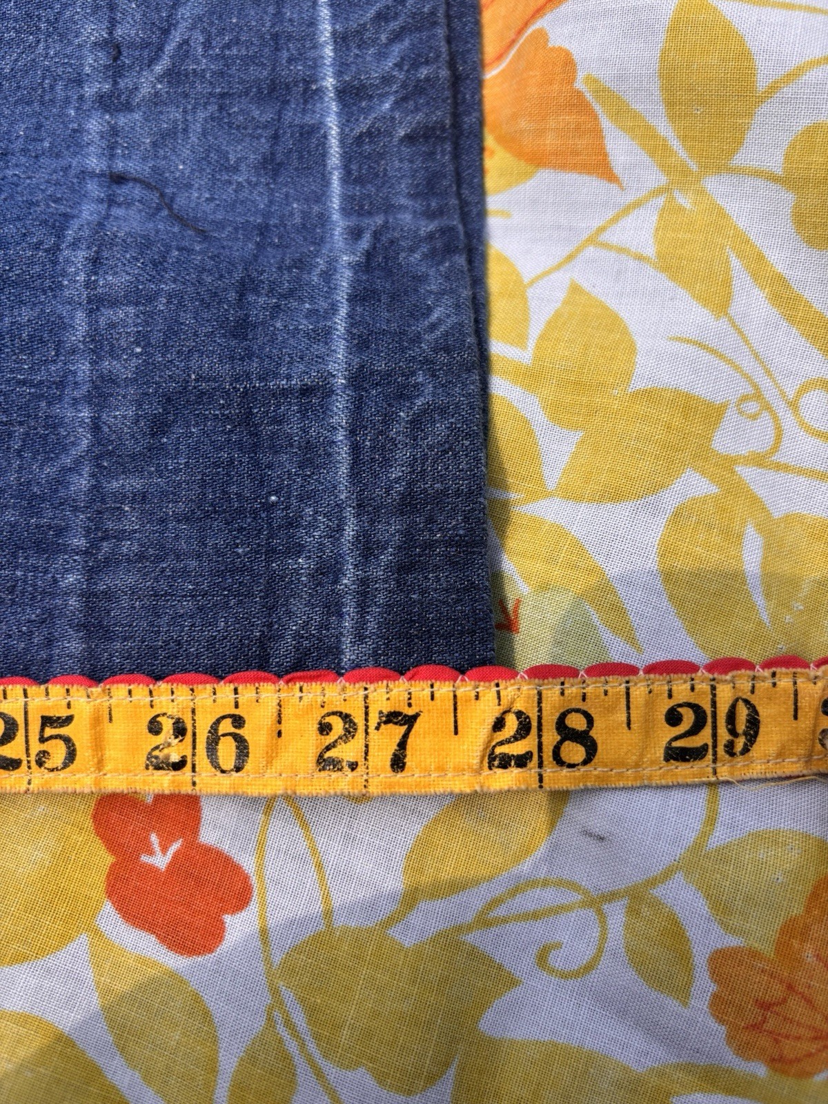 Vintage 70s Maverick Blue Bell Sailor Jeans High Waist Button Fly Flare 33×27.5