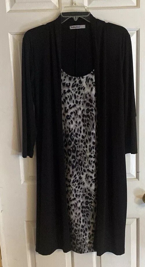 Vintage Below The Knee Leopard Print bailyblue Women’s Dress Size XL