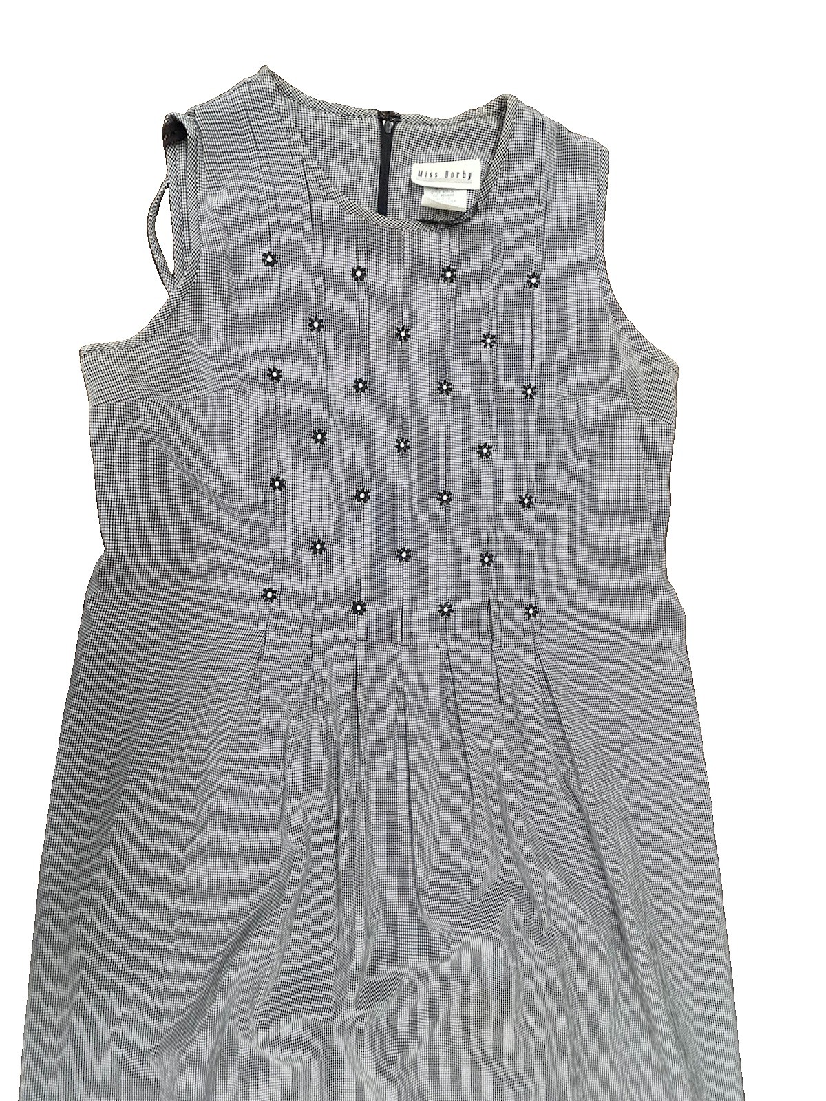 Vintage Miss Dorby Sleeveless Dress Size 18 Grey And Black