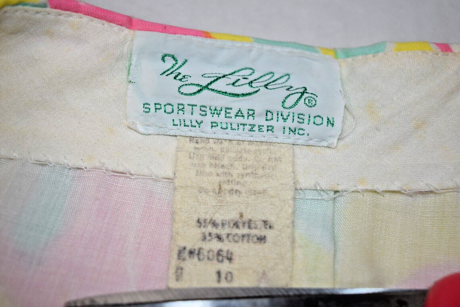 VTG Lilly Pulitzer Pants Size 27 x 24.5 60s Pink Flower Sunshine Lined Made USA