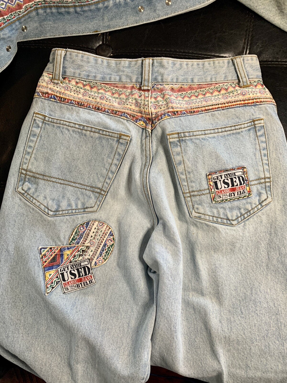 Get Used By Elie Jeans &Jacket Set size 28 & Lg I ❤️ 80s 90s RARE