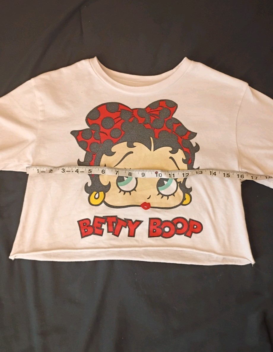 Betty Boop Memorbilia Crop Top Size S