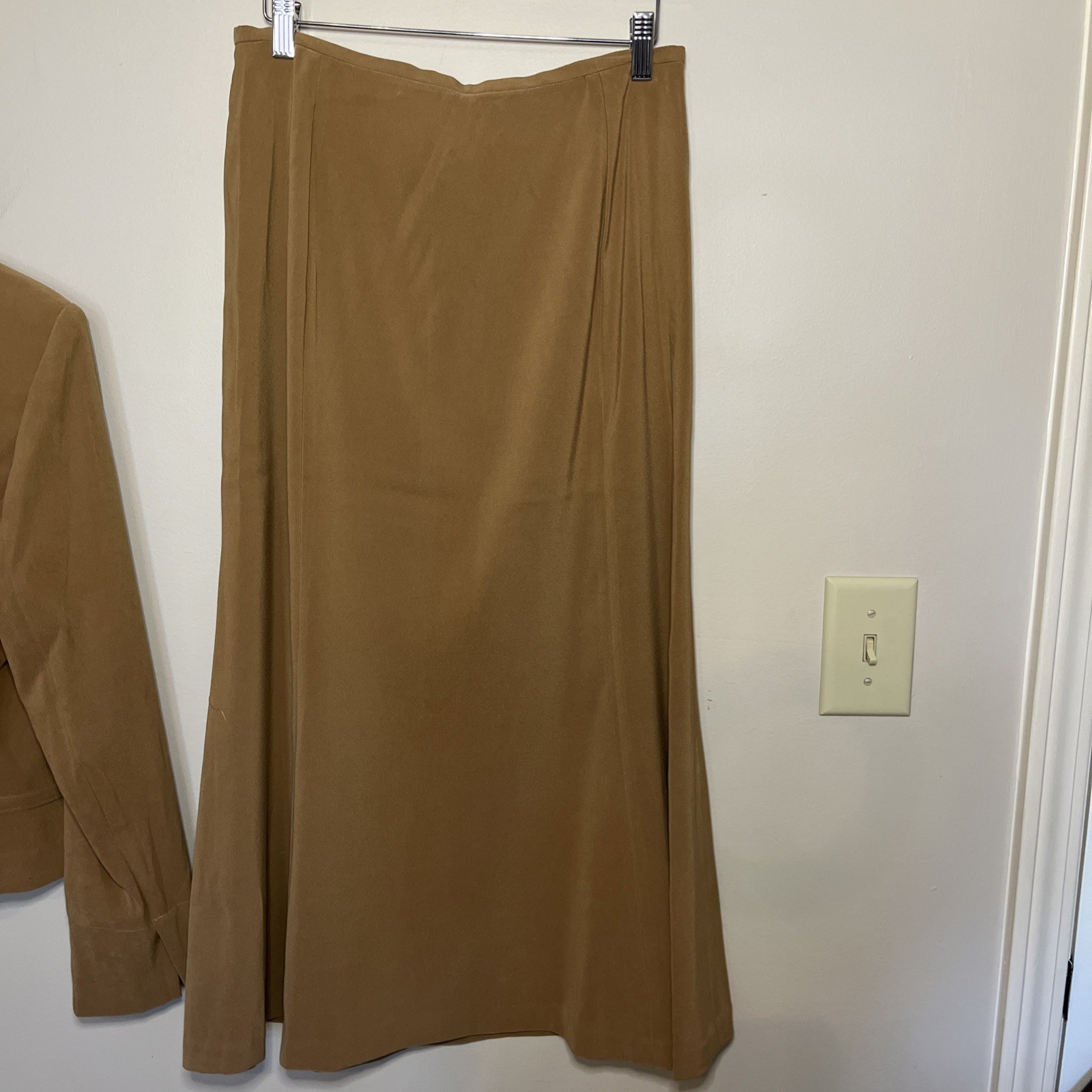 Vintage New Harve Bernard Skirt Jacket Suit Set Camel Tan Y2K Career Sz 6/8