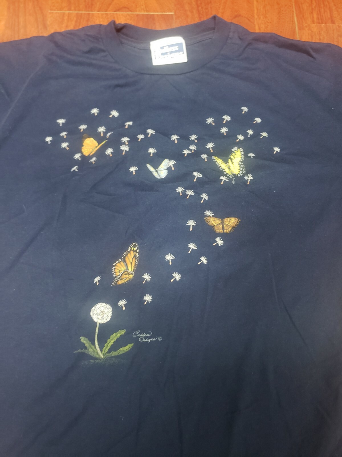 VTG 90s Endless Designs Butterflies T-shirt Size 1X Made in USA