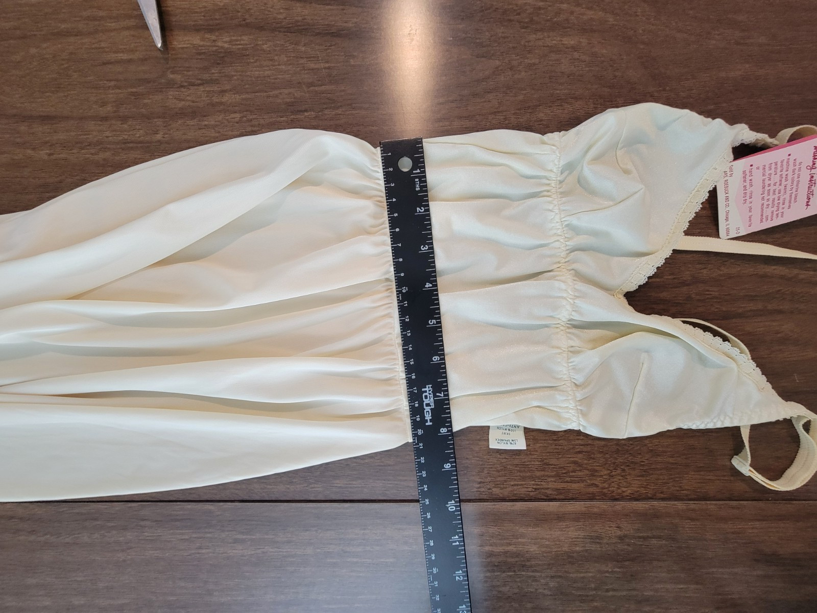 Vintage The Sears Doesnt Slip Low Back Anti-Cling Cream Formal Size 34 Deadstock