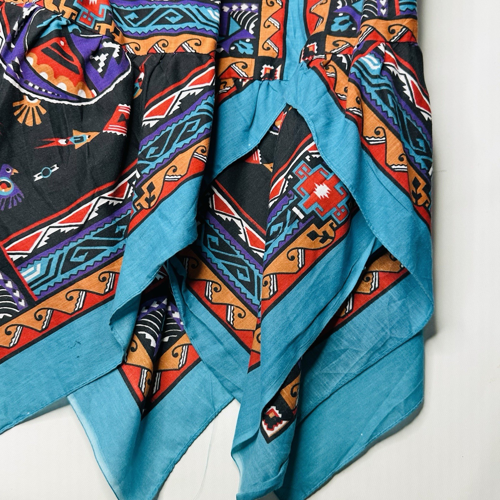 Handmade OOAK VTG Native American Bandana Circle Skirt Elastic Waistband, OS