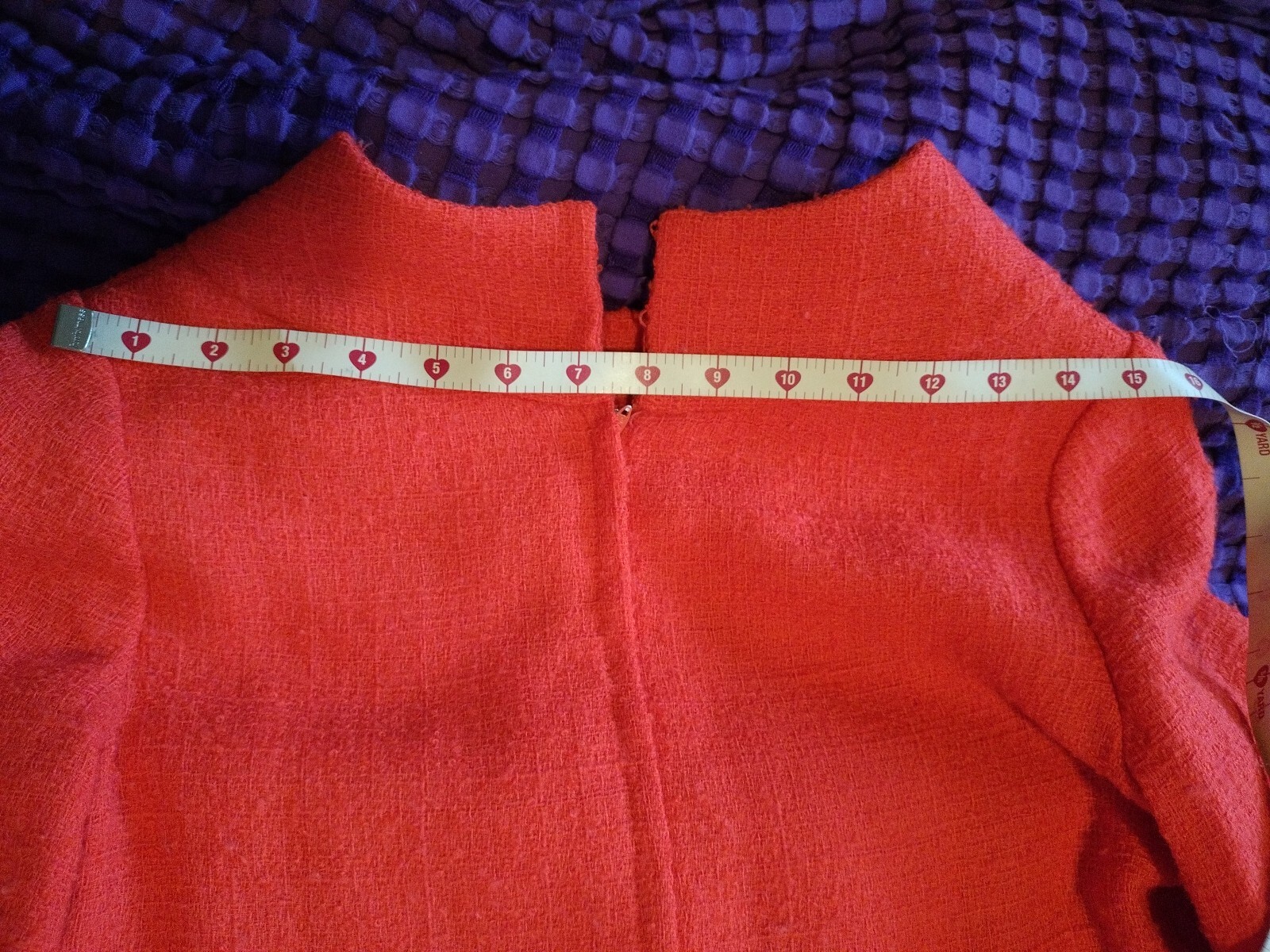 Vintage Imported Orange Wool Designer Copy Dress with Suede Belt
