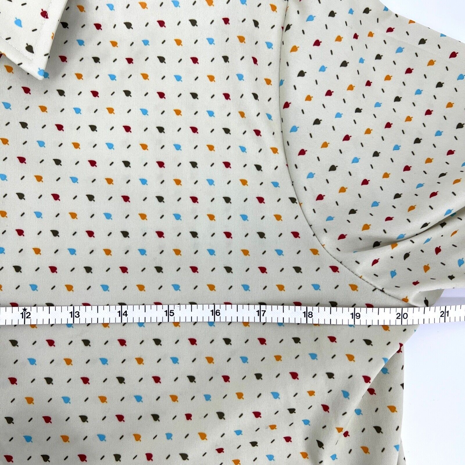 Vintage 70s Sears The Fashion Place Women’s Button Down Short Sleeve Shirt L XL