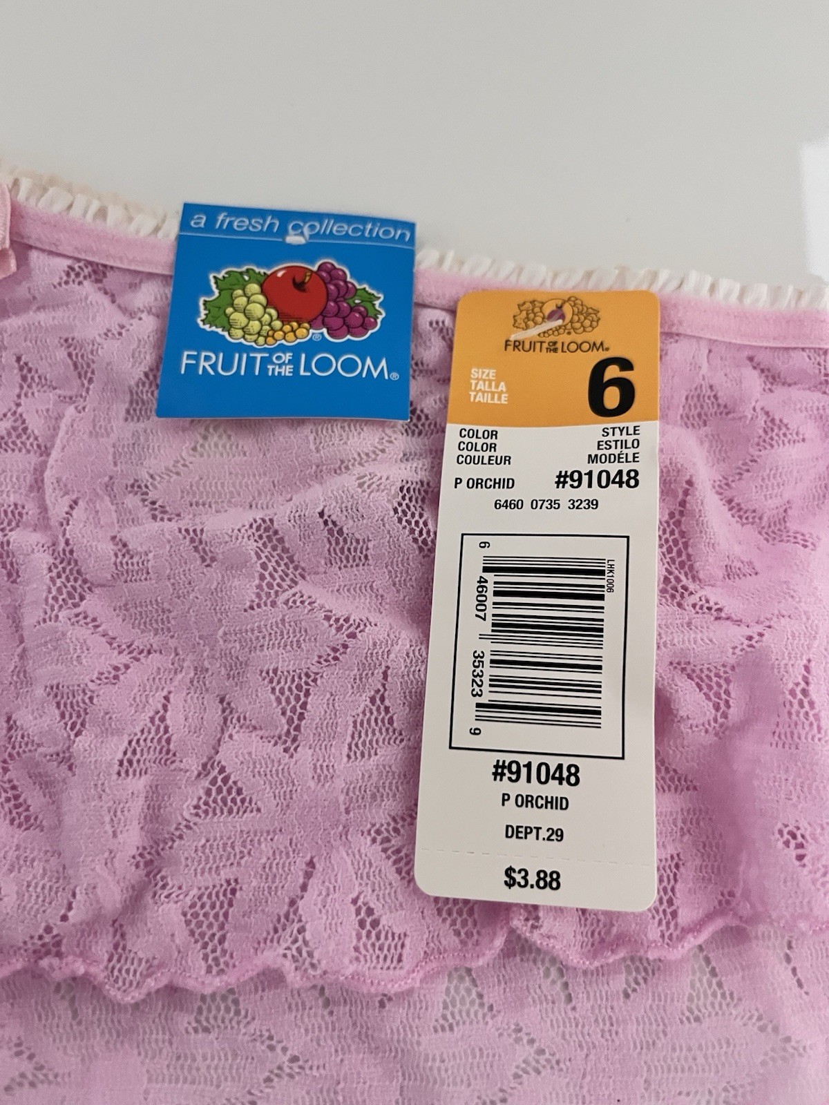 Lace See Thru Boyleg Boy shorts Fruit of Loom NWT Pink Orchid Lacy Panties 6 M