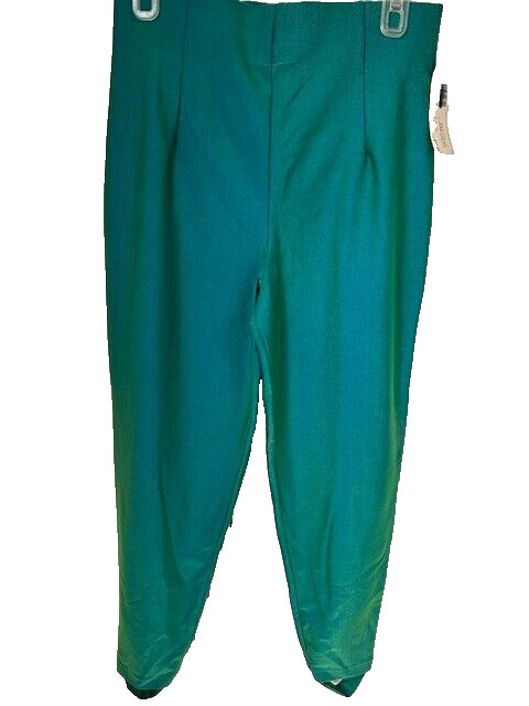 TapeMeasure VTG Stirrup Pants NWT Sz L Iridescent Green Blue 80s Retro Glam Rock