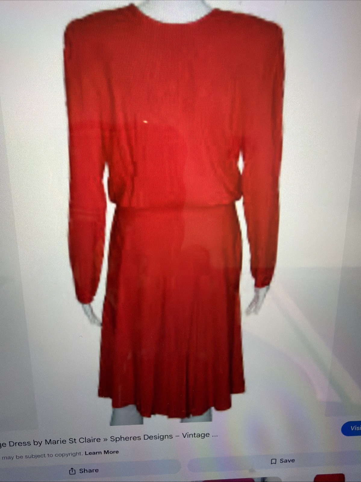 Vintage Dress By Marie St Claire /Spheres Design Size 18