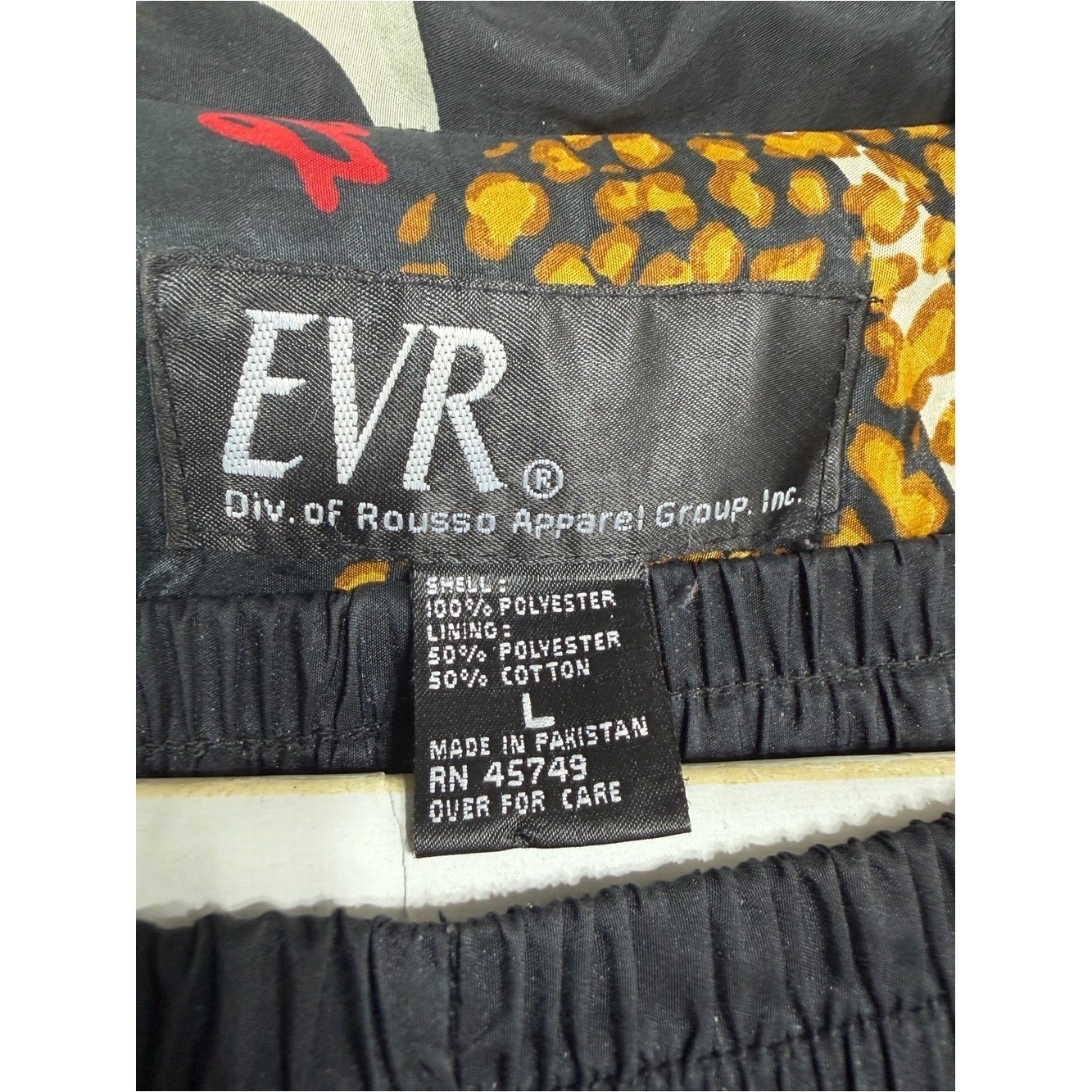 Vtg 90s EVR Sergio Valente Silk Leopard Print Tracksuit Set Bomber Pants Large
