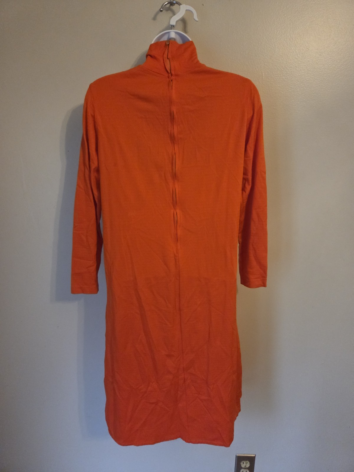 Vintage 60s Ulla By Vicki Cooper Orange Groovy Mod Polyester Turtleneck Dress