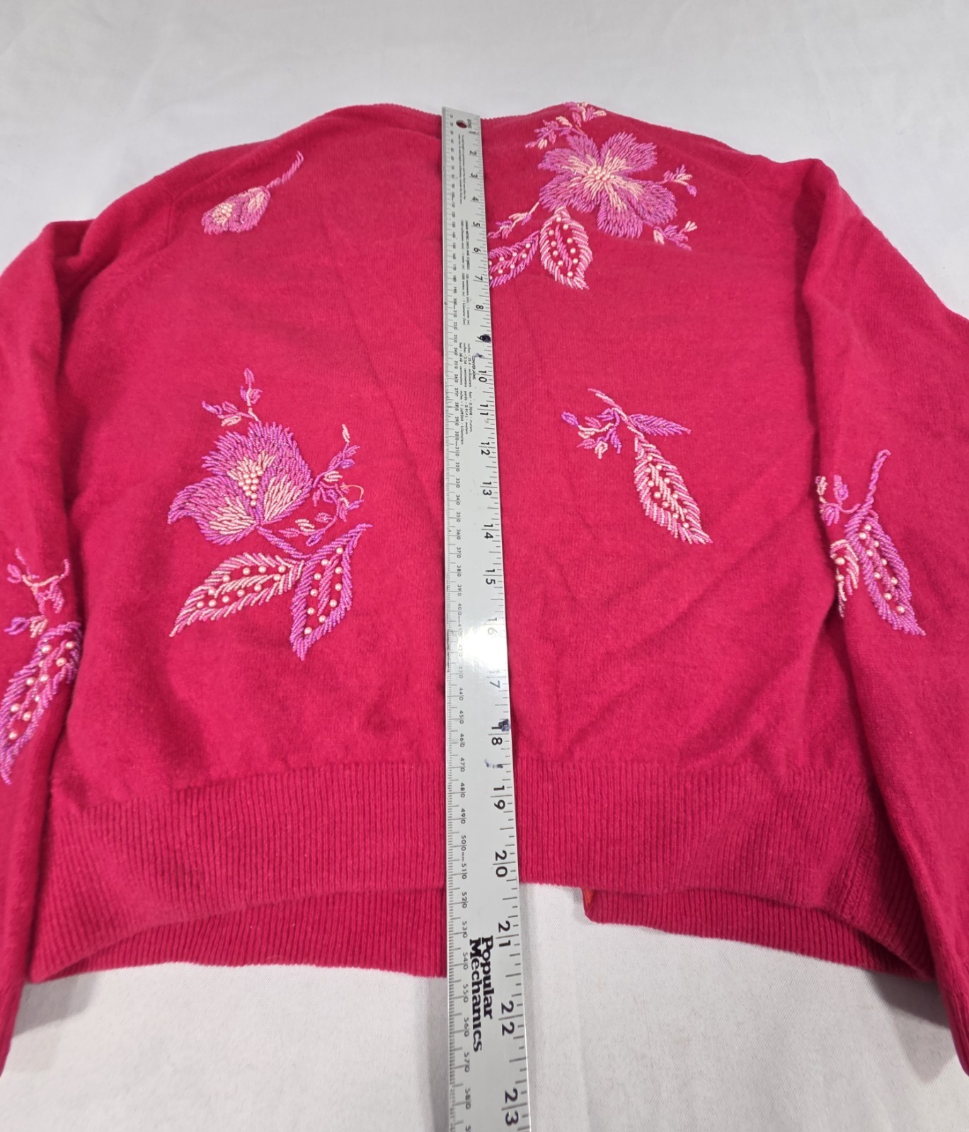 Vtg 50s Cavanagh’s Pink Beaded Wool Angora Cardigan Sweater Sz 44 St. Thomas VI