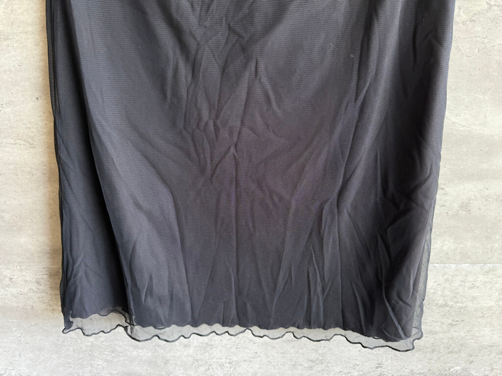 Vintage 1990s Uniform John Paul Richard Black Mesh Midi Skirt Size M