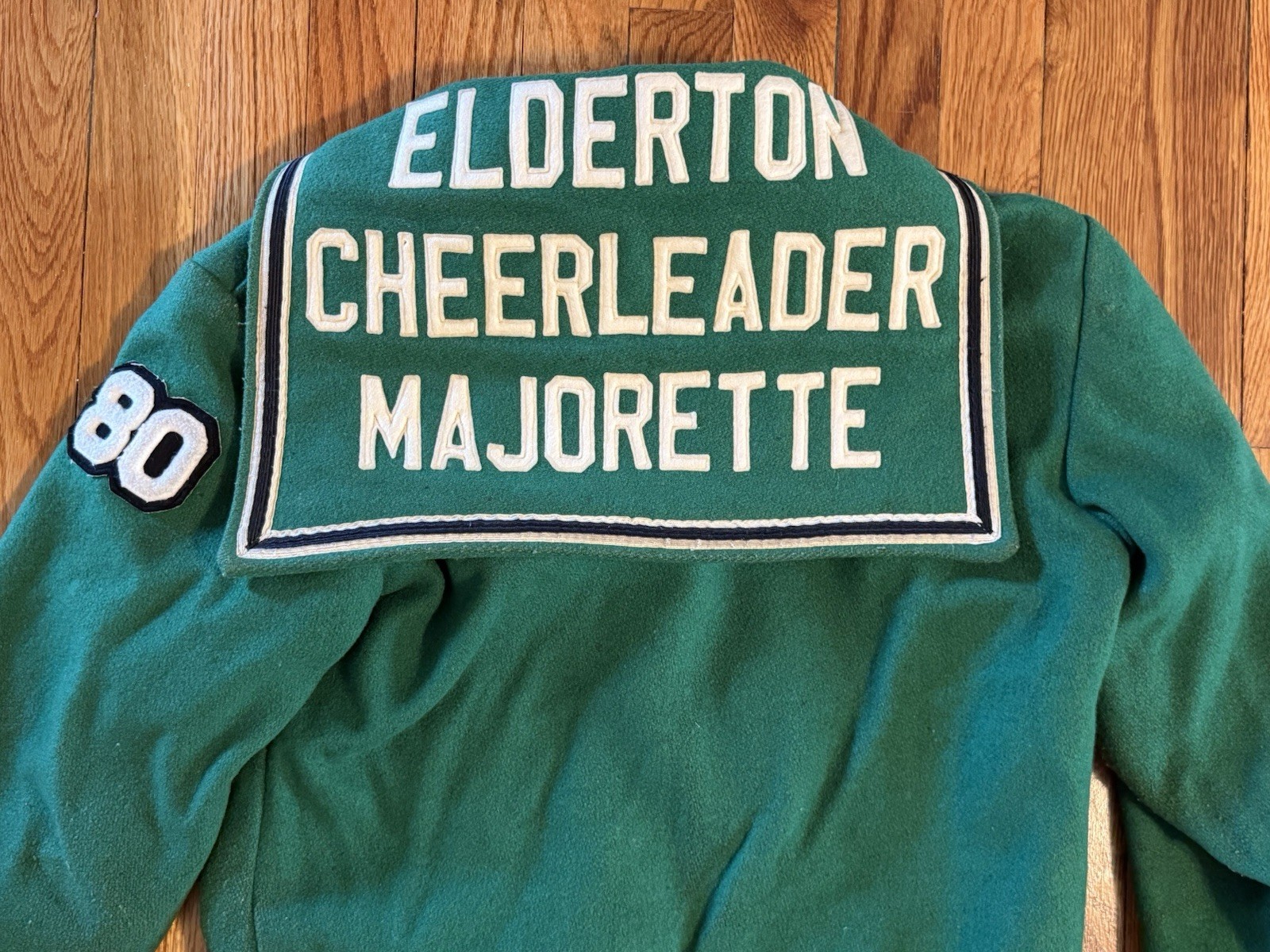 Vtg 1980s High School Cheerleader Majorette Wool Varsity Jacket Elderton PA