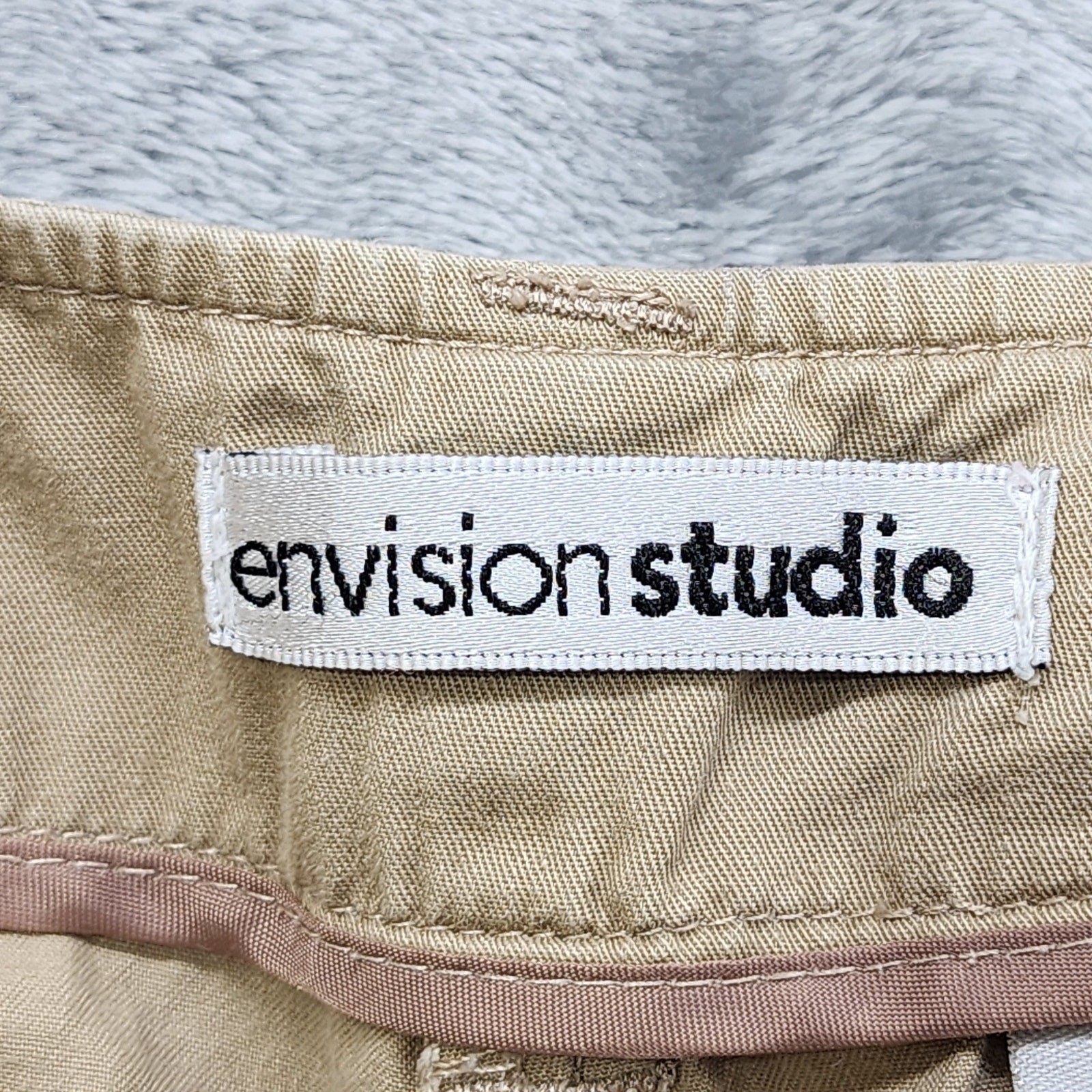 Vintage Envision Studio Pants Womens 8 Tan Mid Rise Straight Leg Cargo Casual
