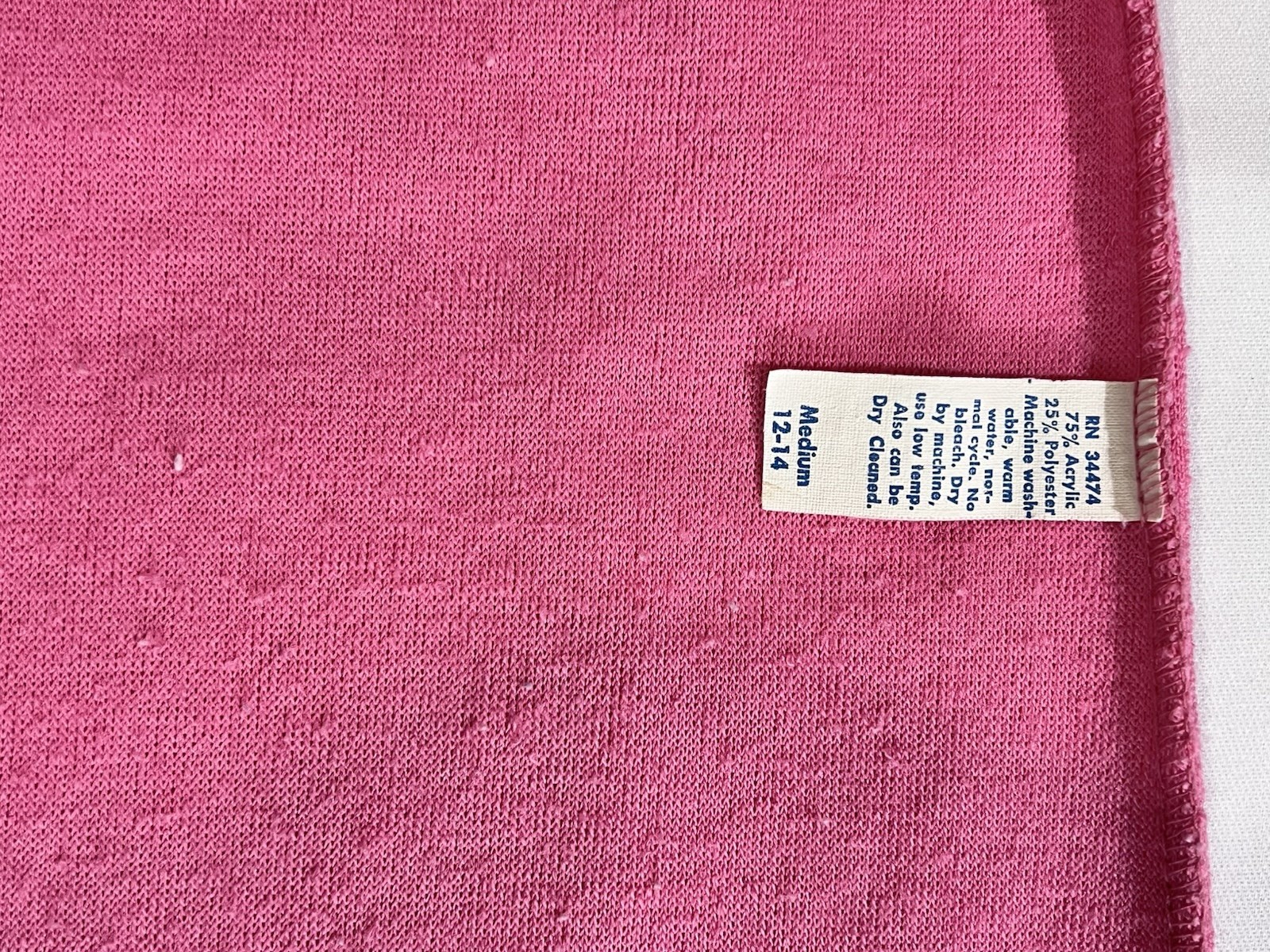 Vintage Hot Pink Terry Cloth Crocheted Lace Summer Dress Swim Cover Up 70s Mod