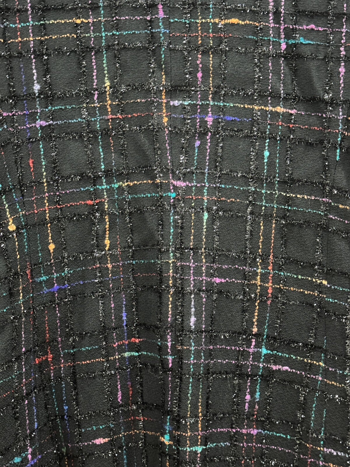 Lauren Meren Black Rainbow Plaid Bling Vintage Blazer Women’s Sz 4 Maximalism