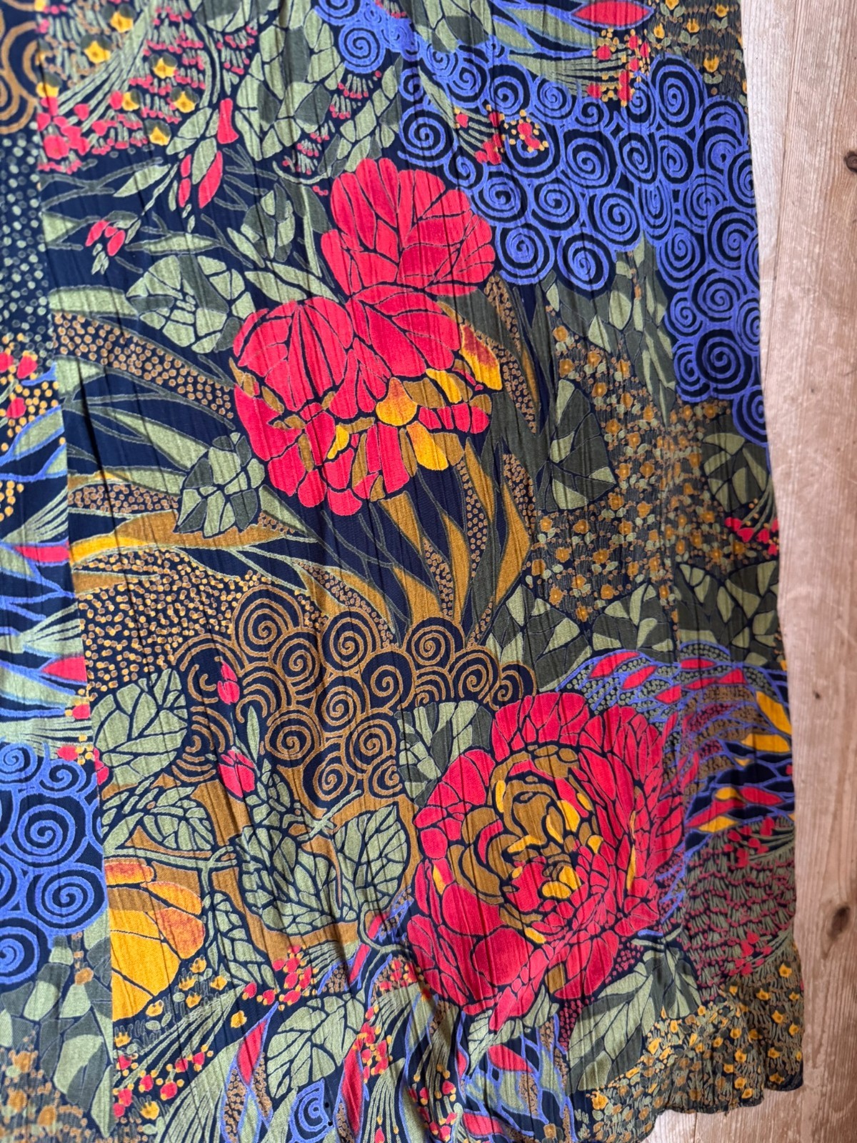 Vintage Sylbo Skirt 60s 70s Floral Viscose Disc Skirt Boho Midi 32/34 XS
