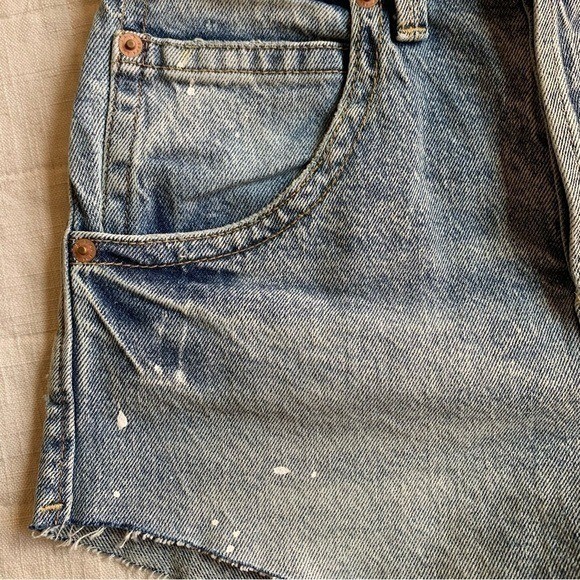 NWT Free People x We the Free Taliesin Cutoff Short in Mid Blue Size 25