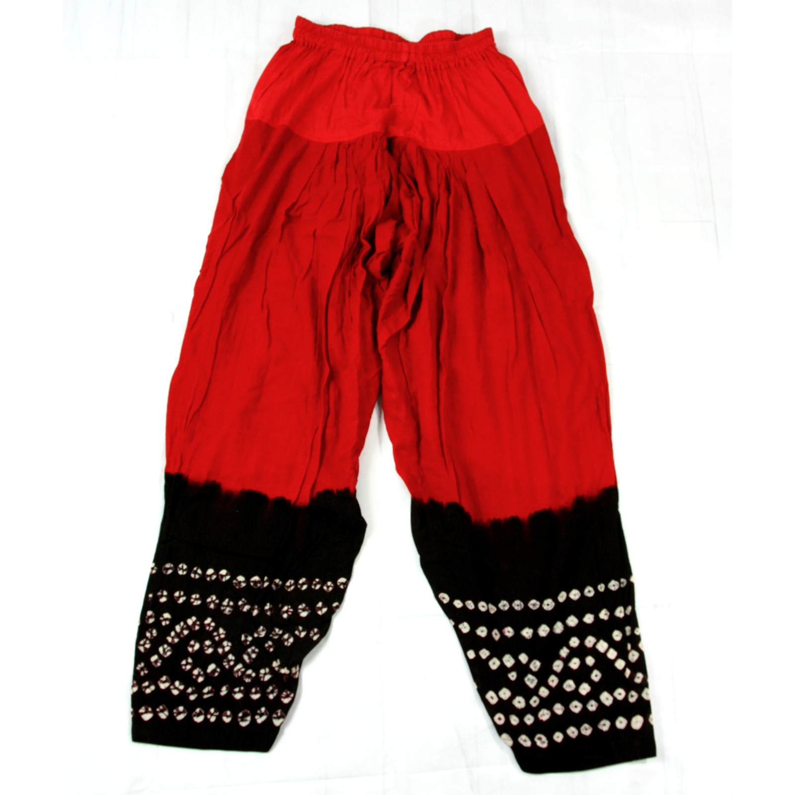 Vintage Handmade Tie Dye Baggy Genie Elastic Waist Cotton Lounge Pants S 1990s