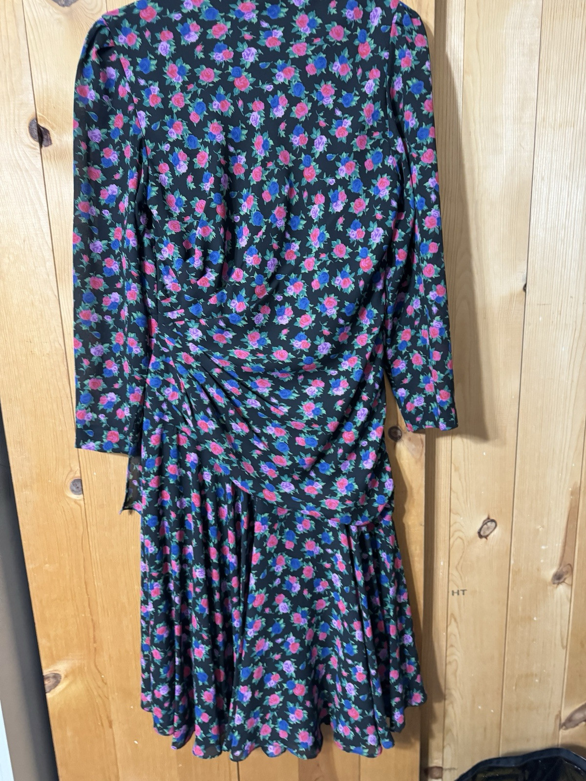 VTG 80s LIZ ROBERTS PUFF By Mary Ann Lamonte Floral Side Wrap Women’s Size M/L