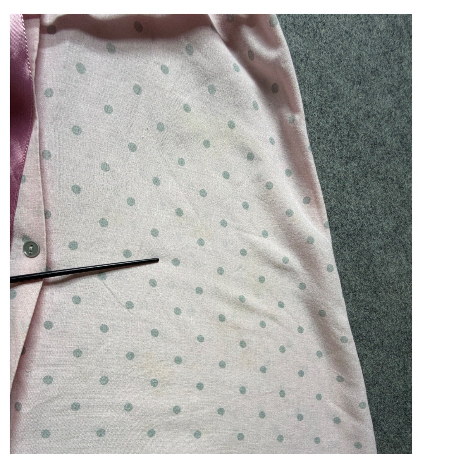 Vintage ILGWU Pink Polka Dot Shirt Dress Union Made A-Line Sleeveless Size 12