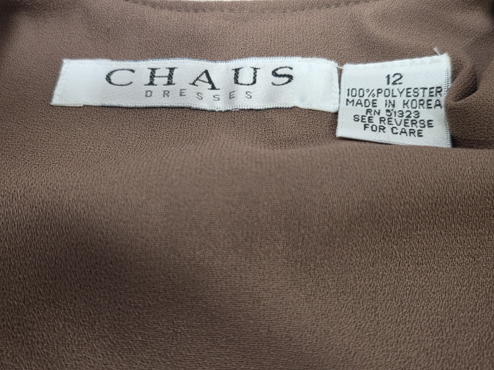 Vintage Chaus Dress Midi Olive Brown Size 12