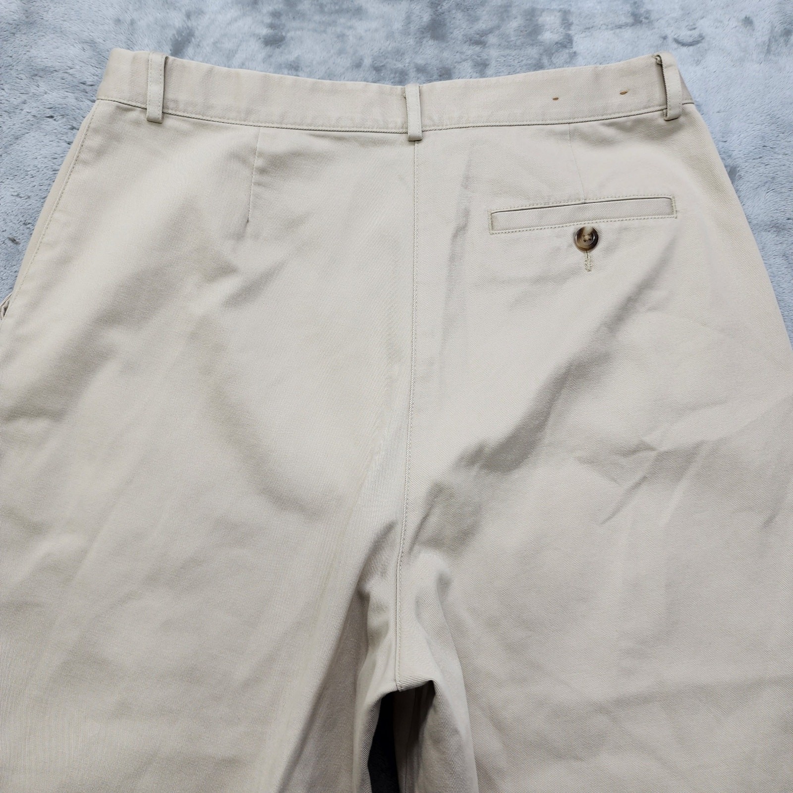 Vintage 90s LL Bean Pants Womens 14 Beige Khaki Original Fit High Rise Crop Hem