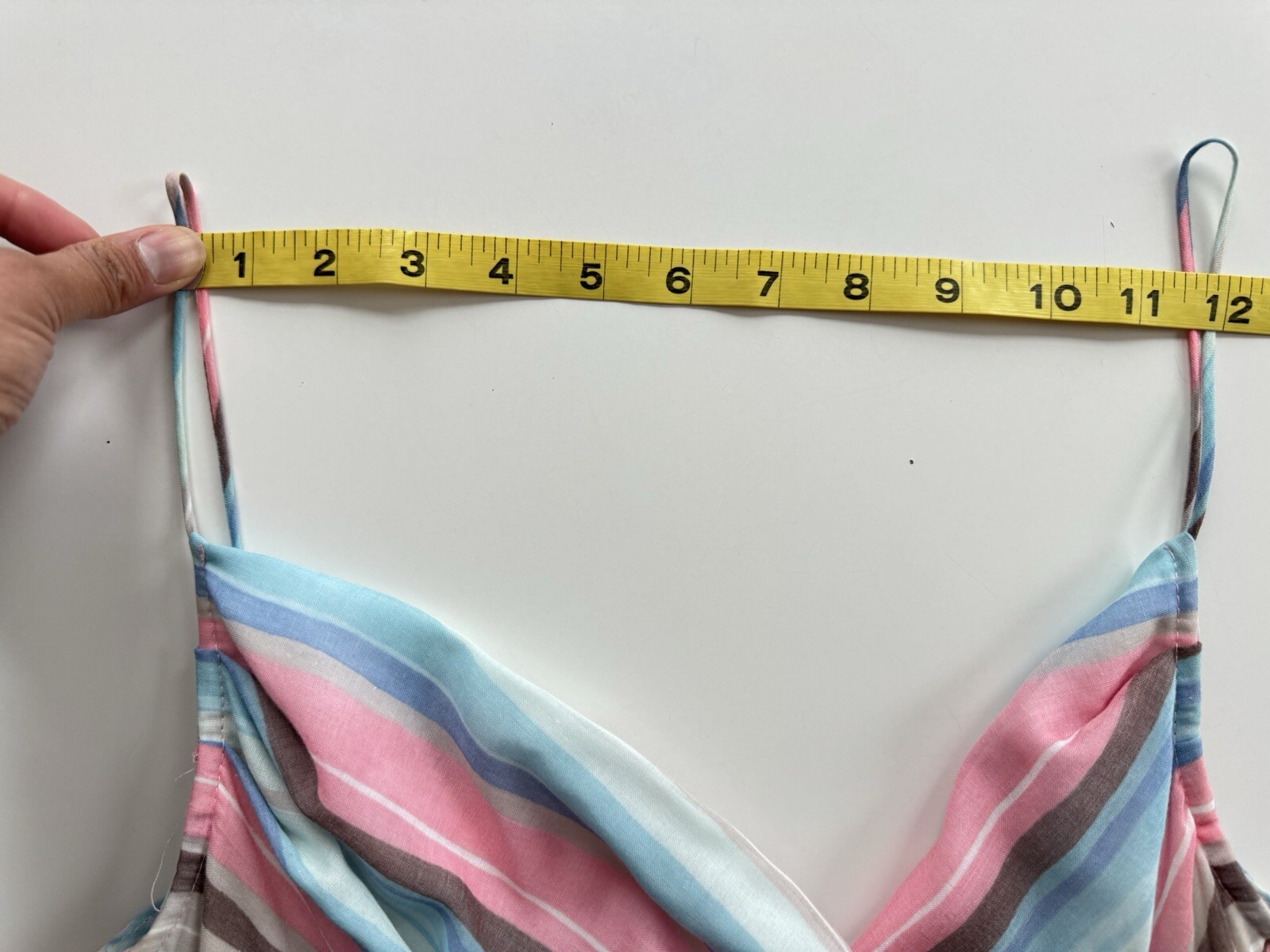 vintage 70s 80s Style C’est Moi rainbow striped strappy Sun Tea Party Dress M