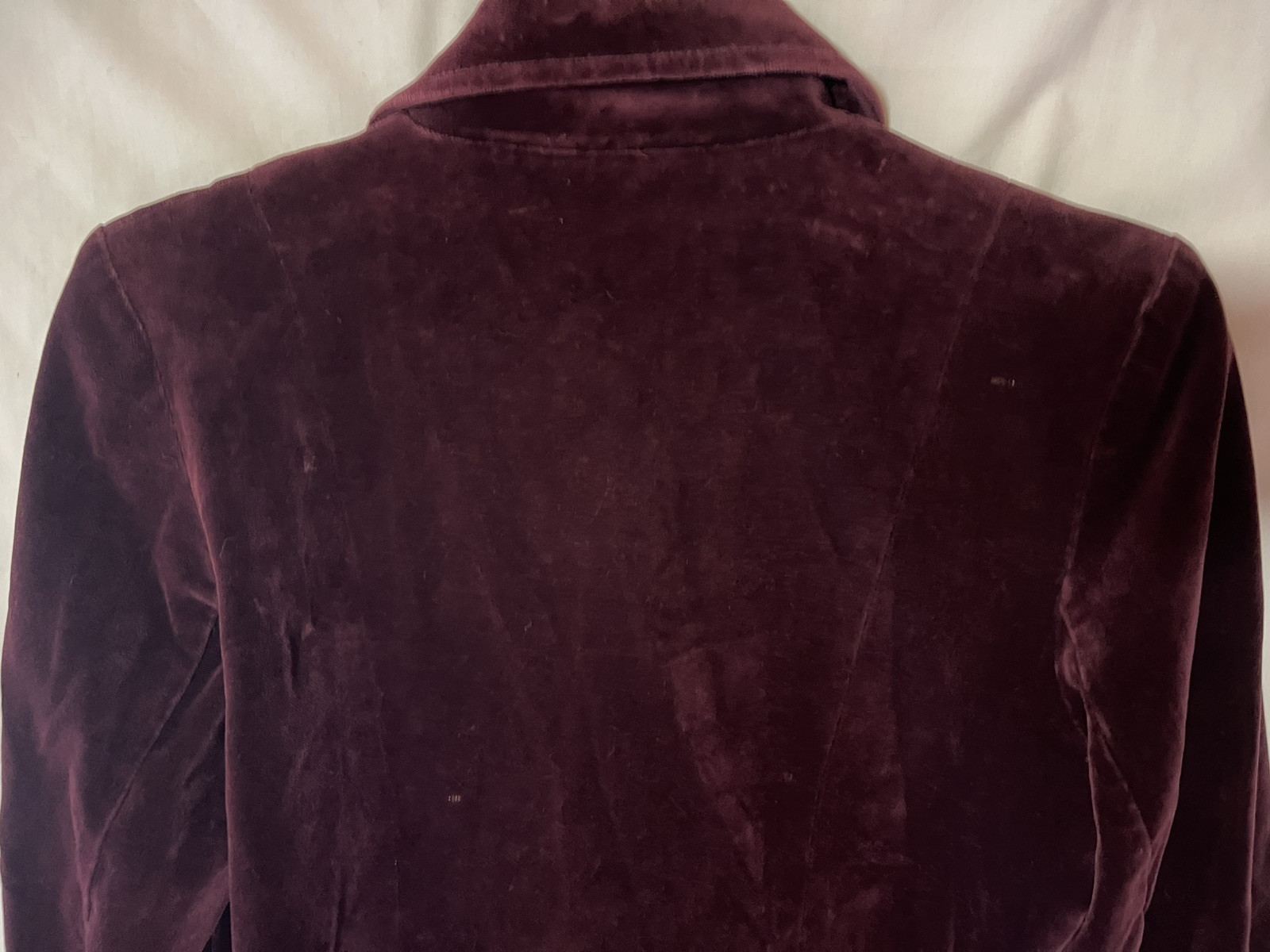 VINTAGE 70’S NORDSTROM GALLERY, DARK PLUM, VELVET 2 BUTTON BLAZER, M, 36″ BUST