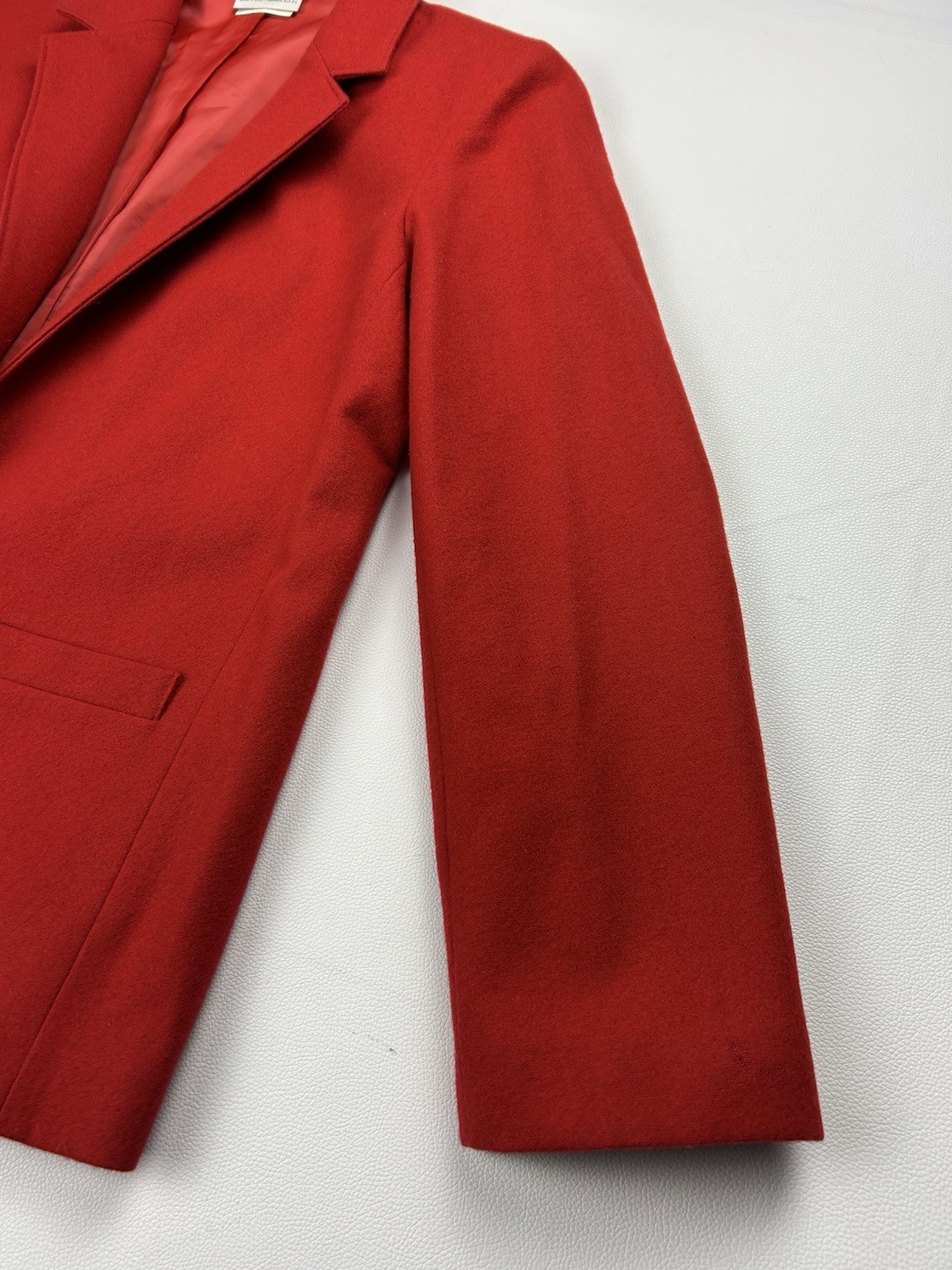 VTG 80s Women’s Blazer Red Size 10 USA Made Wool Blend Tailored Retro Classic