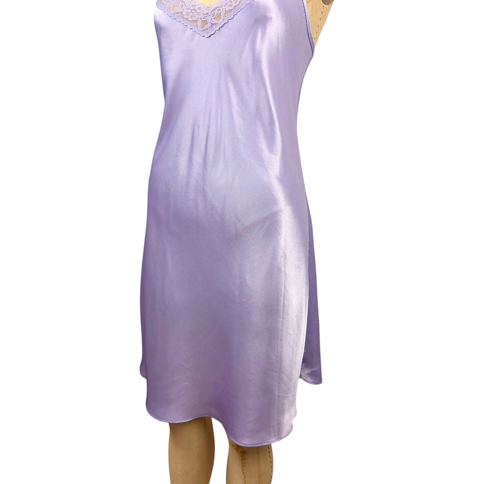 90s Gilligan O’Malley Satin Slip Dress Coquette Angelic Lavender Midi Vintage