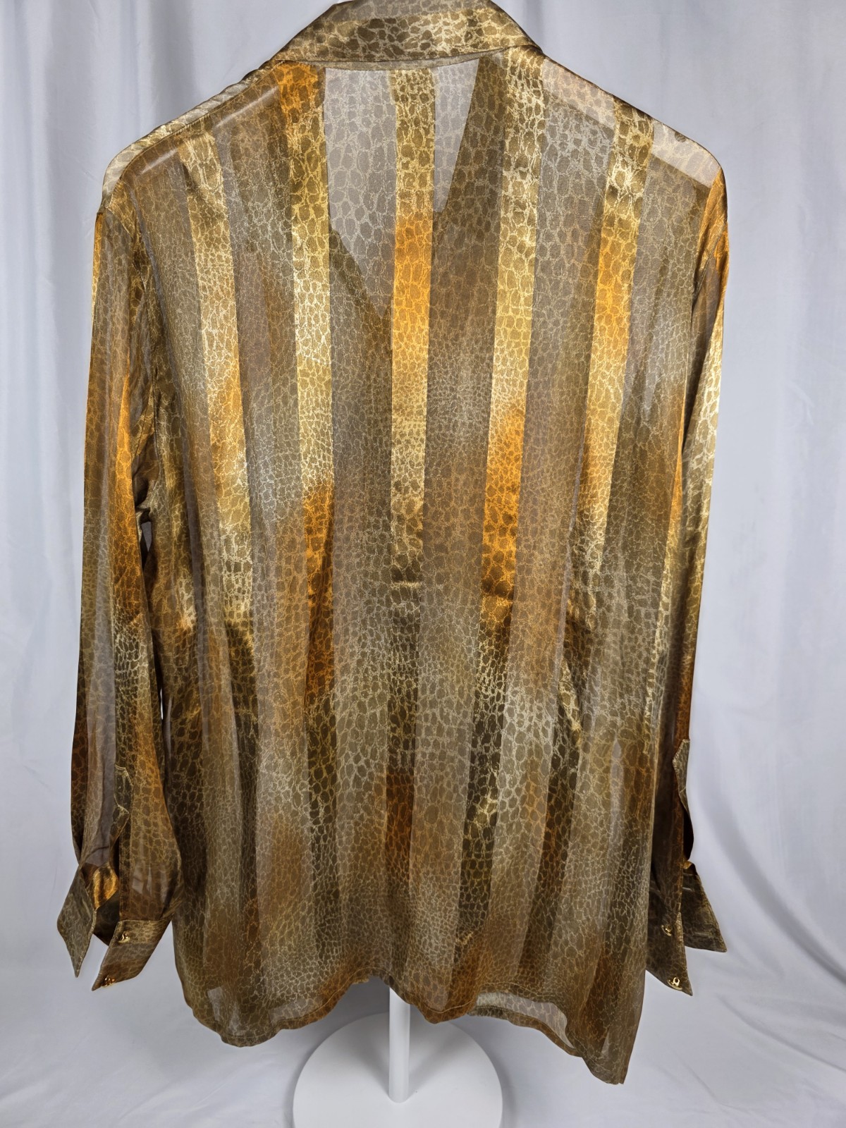 Luxury Escada Leopard Print Vintage 100% Silk Blouse Size 38 Pre-owned Exelent