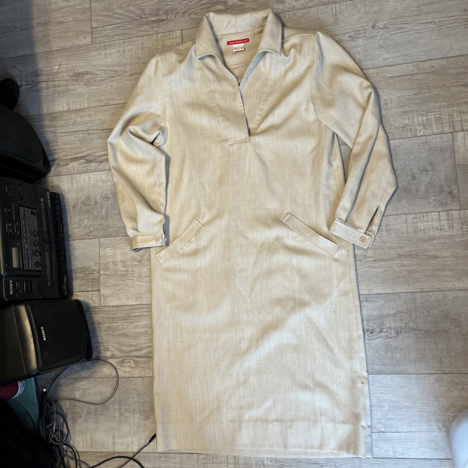 VTG Halston III 80s Designer SIZE 8 Shoulder Pads Dress