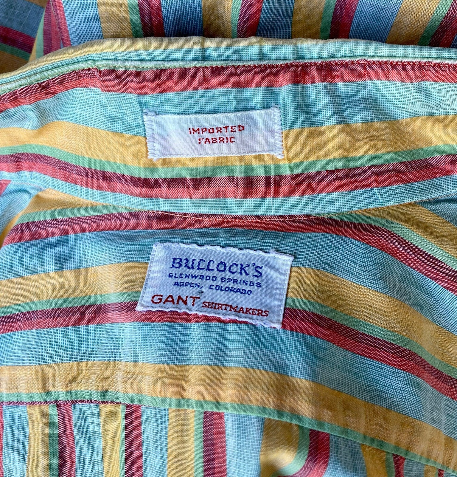 Vintage 1970’s Mod Dress Shirt with Striped Pattern and Dagger Collar by Gant