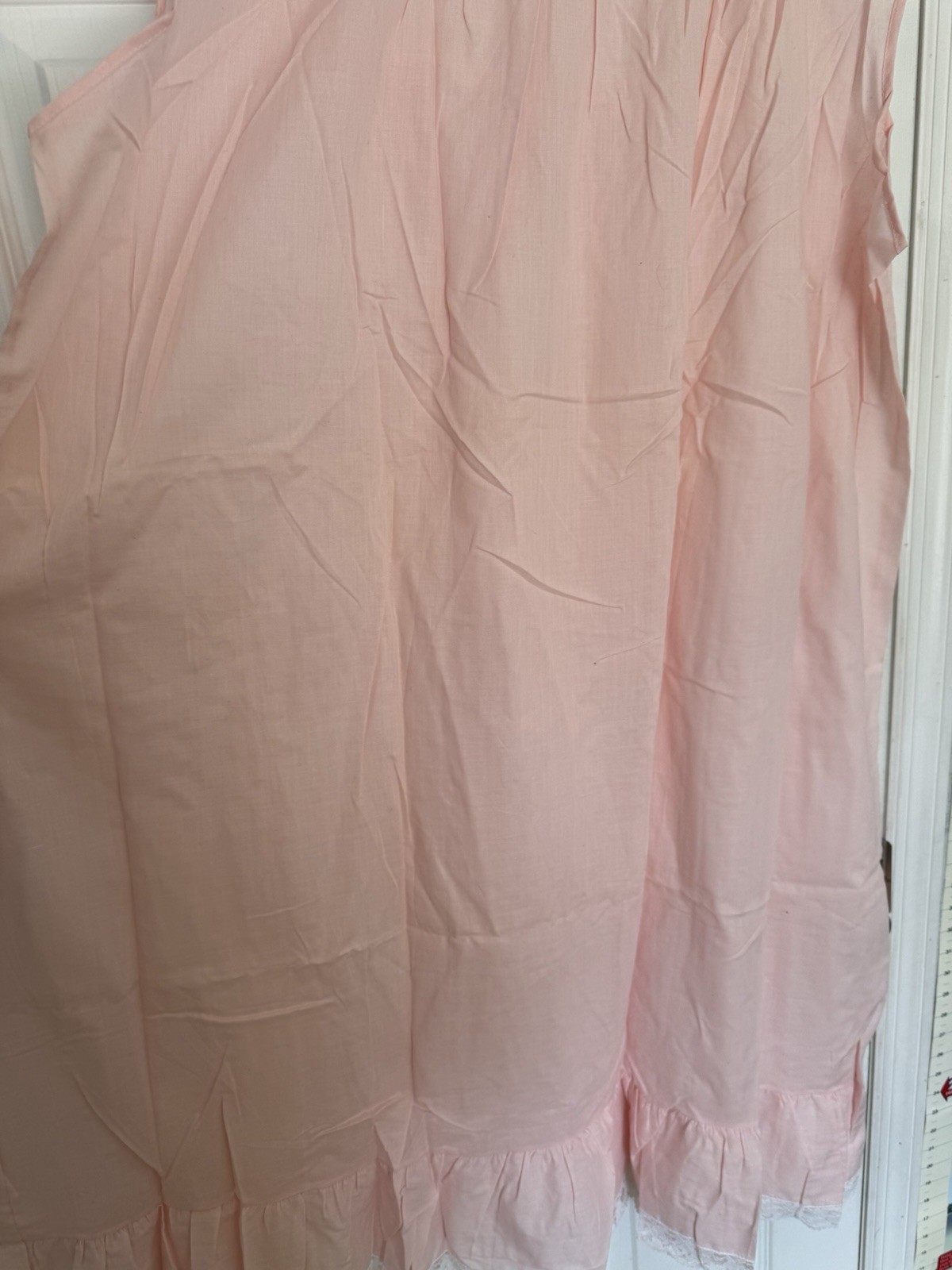 Vintage 1950 Slender Style baby pink Nightgown Rayon Nylon XL 48-50