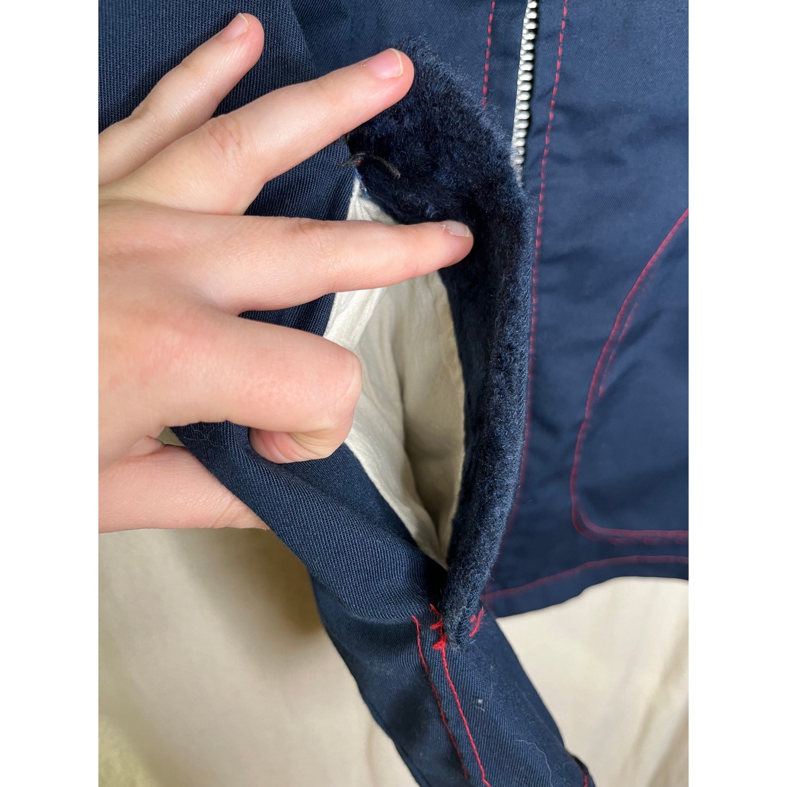 1970s McGregor Navy Ski Lodge Winter Sledding Faux Fur Lined Parka Jacket S