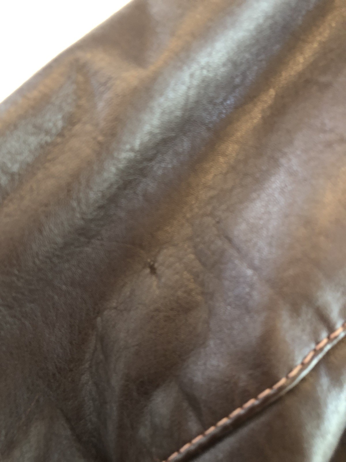 Vintage 1970s LEARSI Leather Jacket Size 14/Small Brown Cool Fashion Button GUC