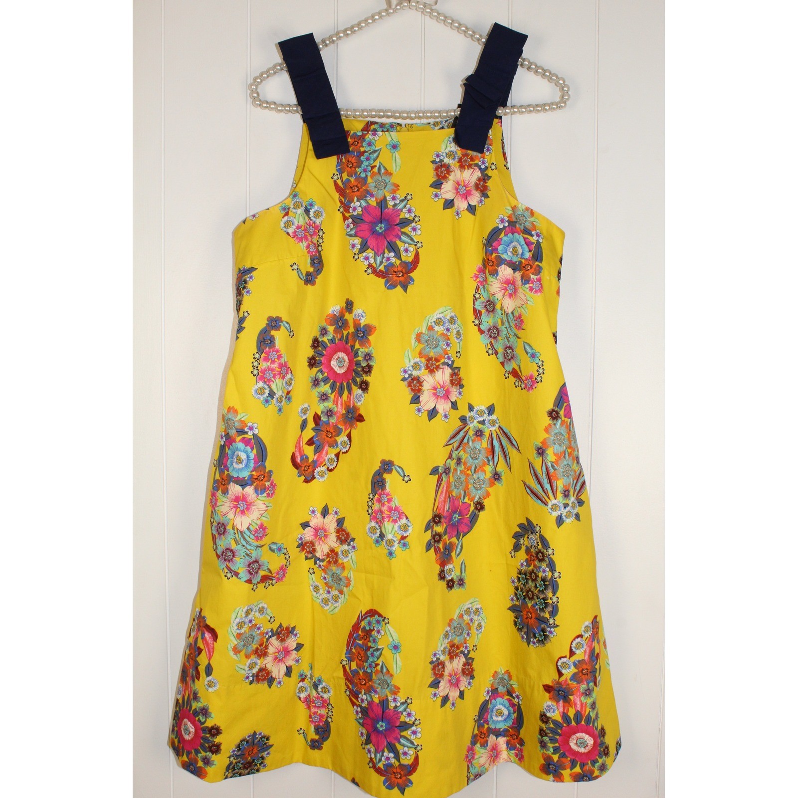 Anthropologie Maeve Sunniva Bright Yellow Floral Shift Dress Size XS