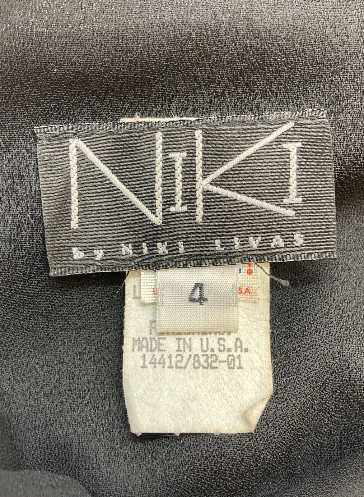 Vintage 90s Niki by Niki Livas Women’s Black Rhinestone Formal Dress Sz 4