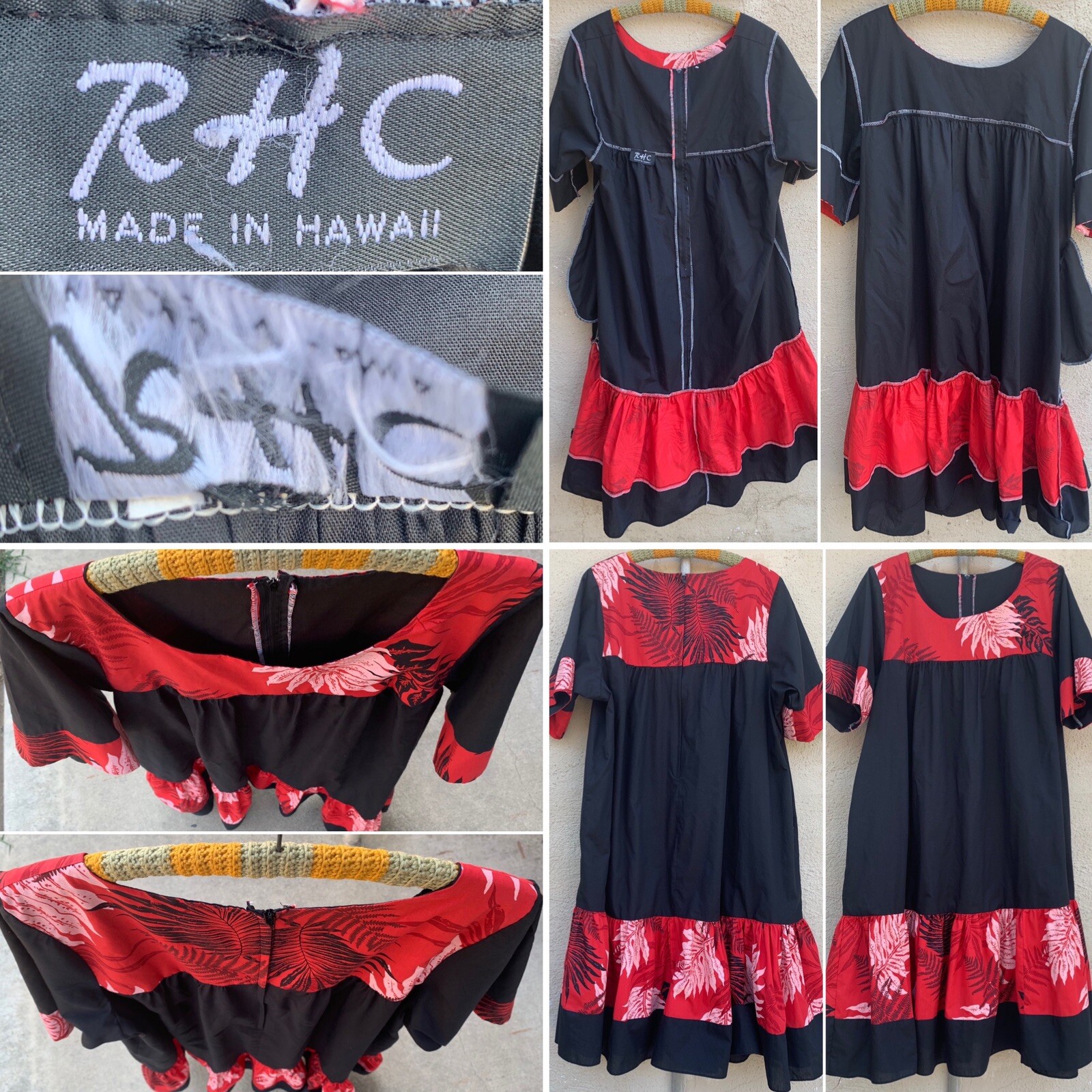RHC Made In Hawaii Hawaiian Dress Muu Muu tikis aloha L ? See Measurements
